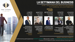 La settimana del business dal 24 al 28 ottobre, webinar gratuiti sul web marketing